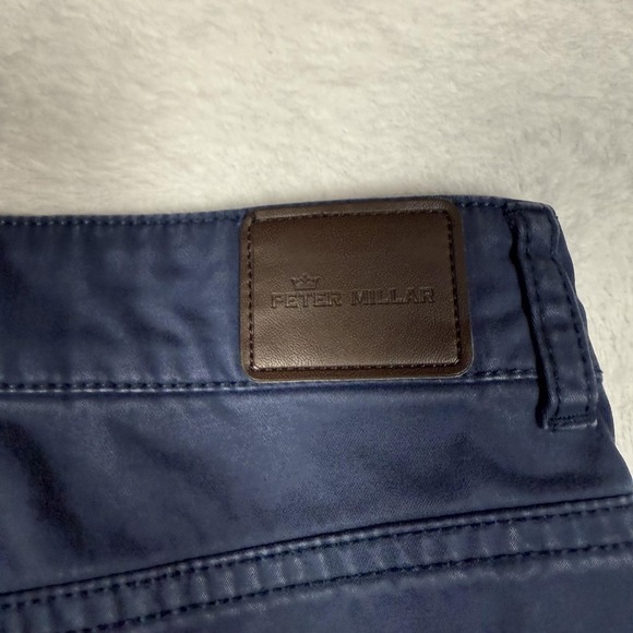 Peter Millar Pants Mens 40 Navy Blue Five Pocket Chino Golf Casual Flat Front - Picture 9 of 16